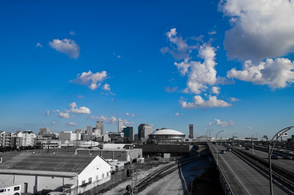 Downtown New Orleans, Interstate 10, Blue Sky