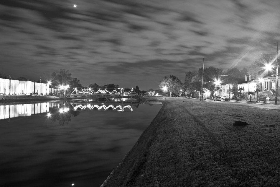 Crescent Moon over Bayou St. John in New Orleans, Louisiana