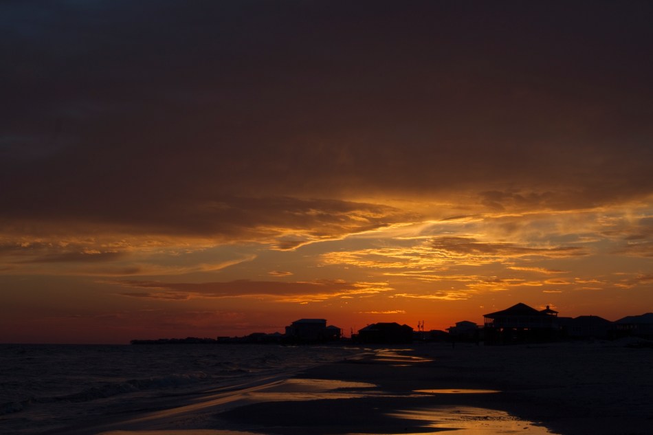 A Sunset on the beach of Dauphin Island