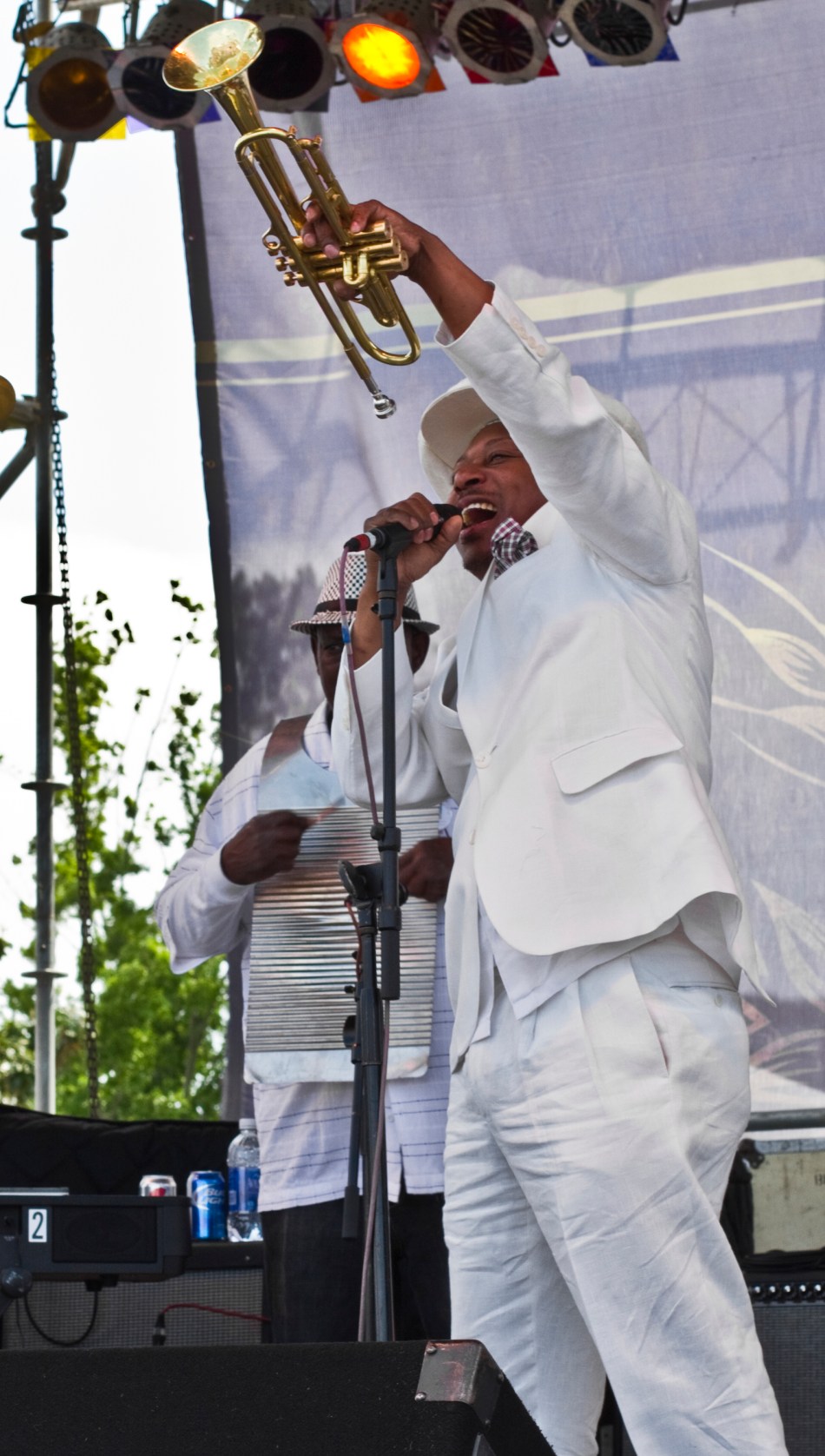 Kermit Ruffins performing at French Quarter Fest in New Orleans, LA April 13, 2013