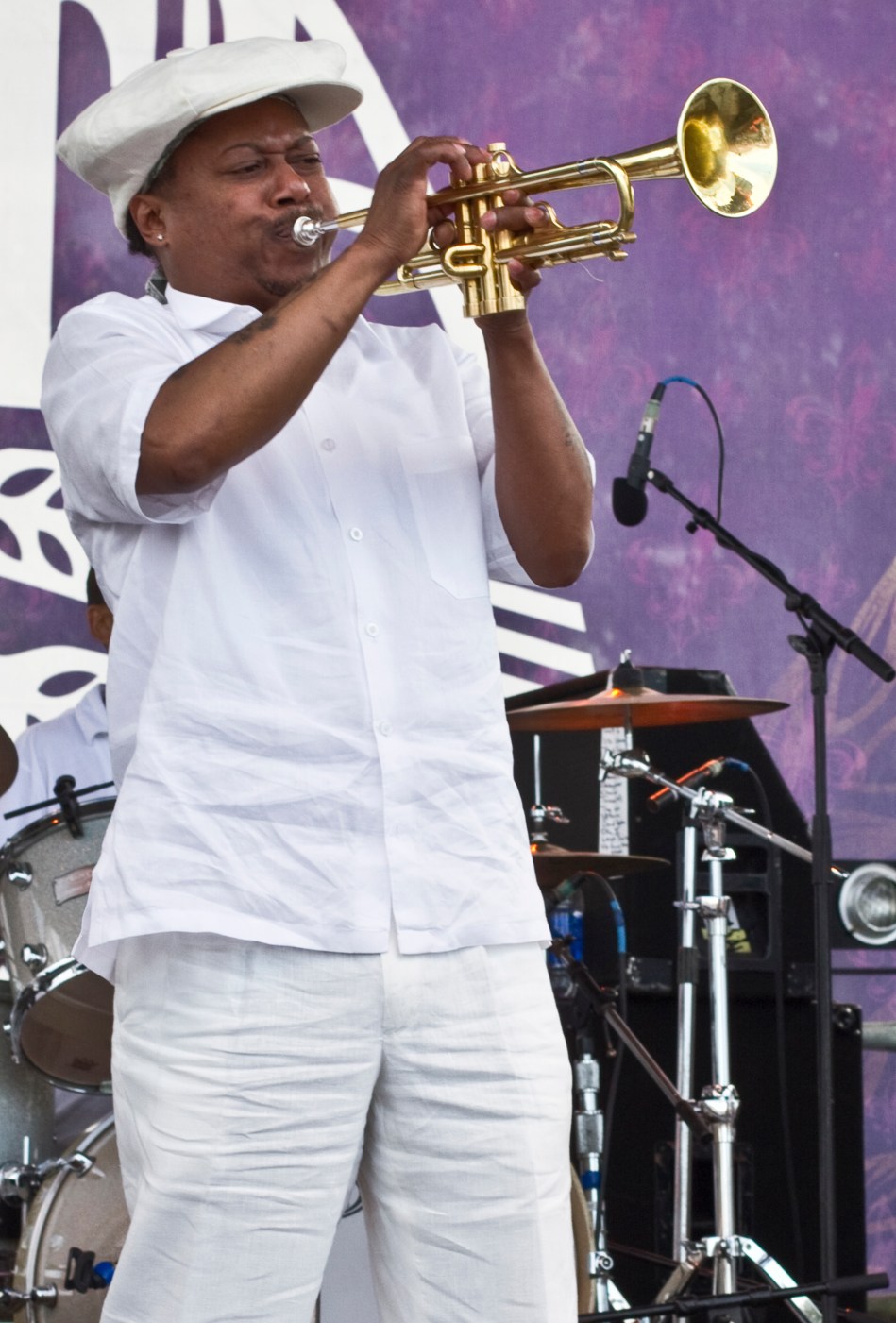 Kermit Ruffins performing at French Quarter Fest, New Orleans, LA - April 13, 2013