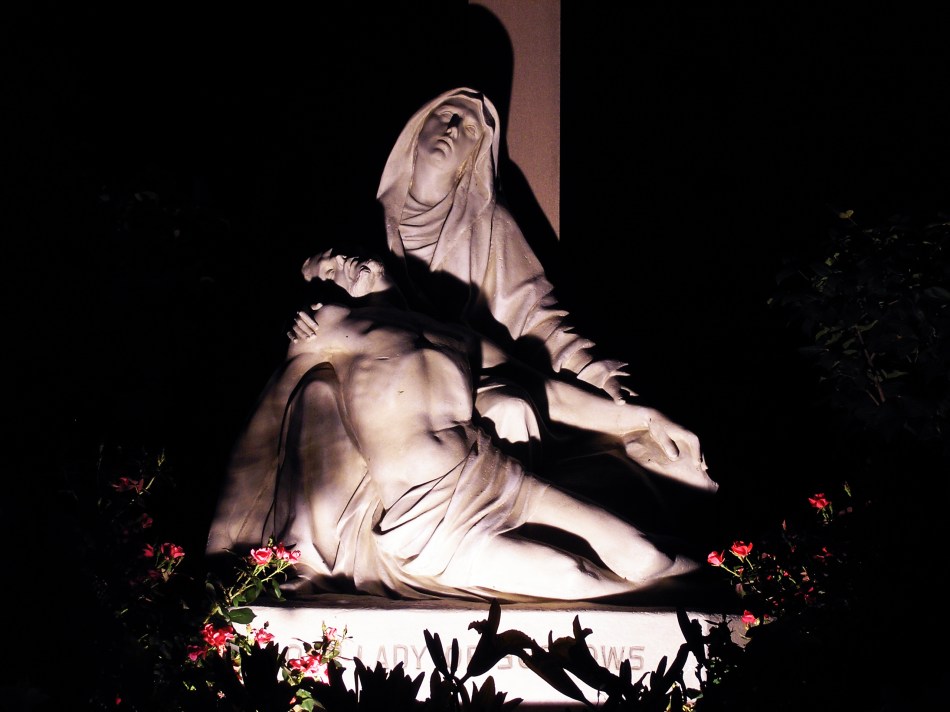 A re-creation of Michaelangelo's Pieta in St. Louis, MO at Our Lady of Sorrows church.