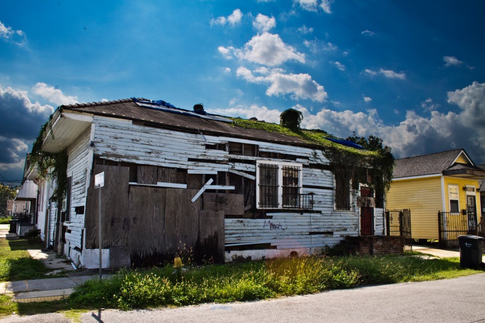 A high dynamic range image of a dilapidated and abandoned house in the 7th ward of New Orleans, LA